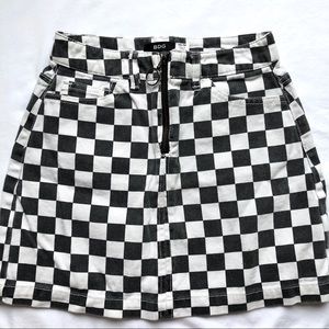 Urban Outfitters Checkered Denim Skirt